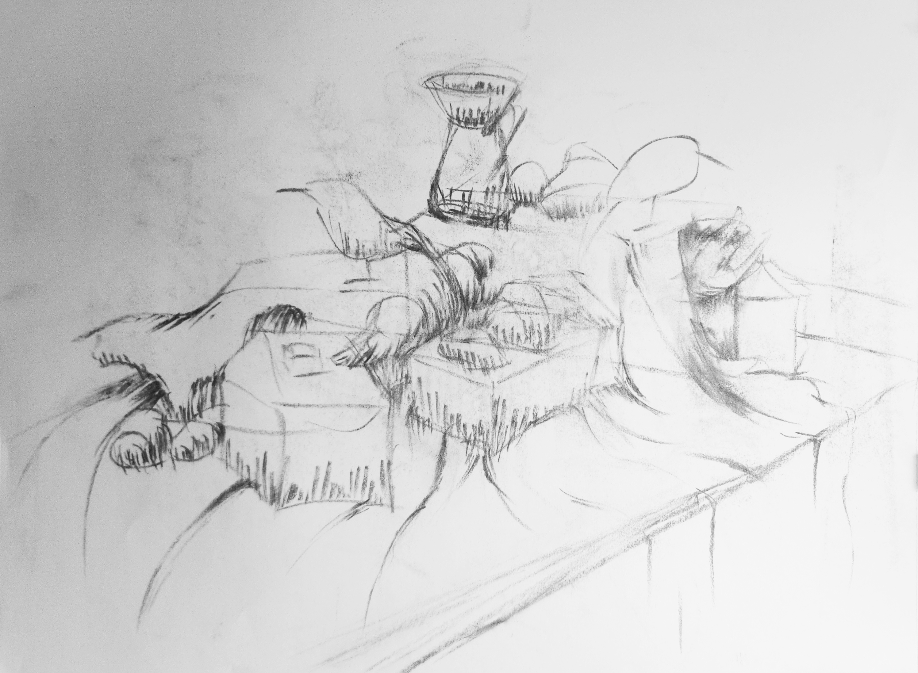 still life gesture 2 expressionist lines