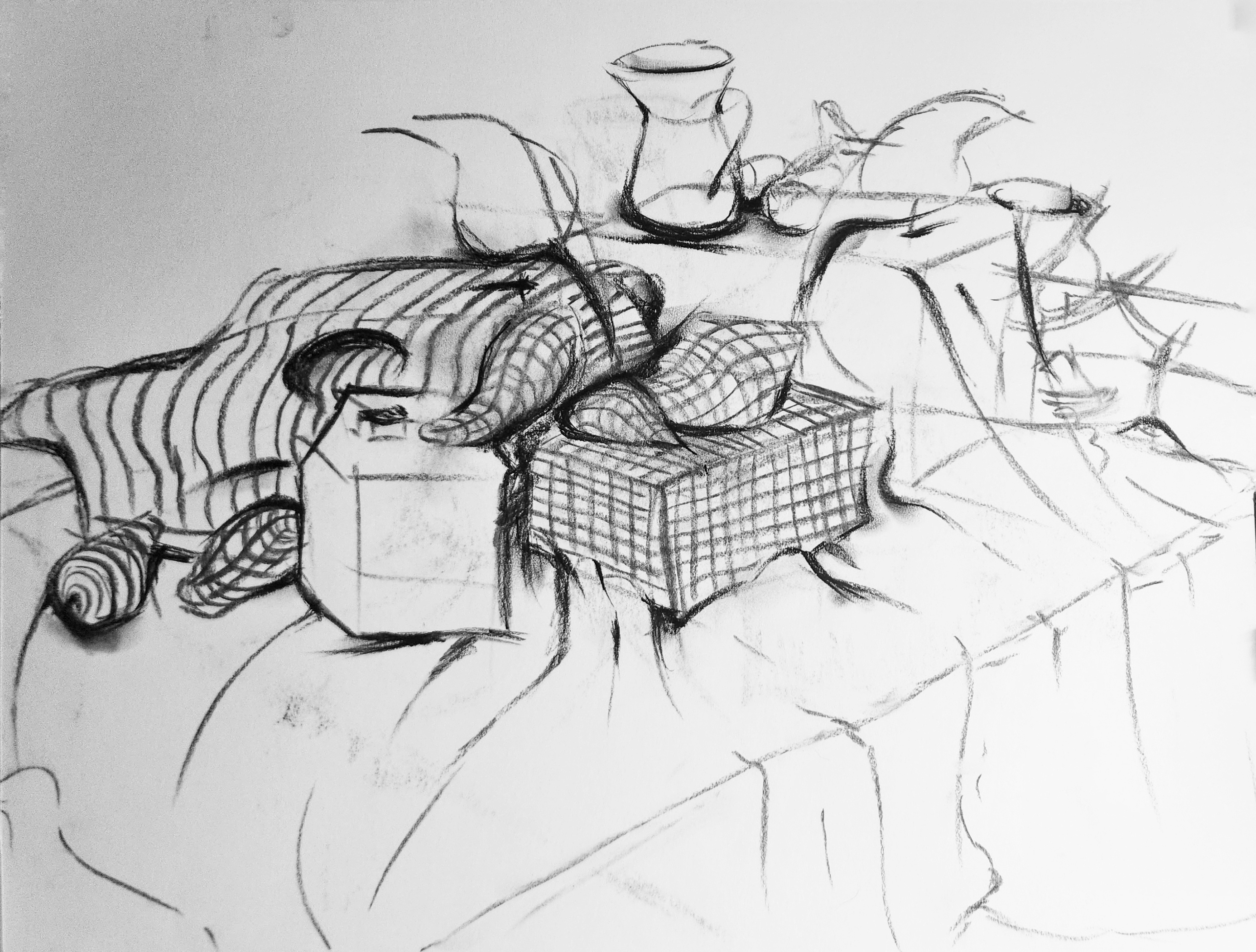 still life gesture 3 shadows and cross-contours